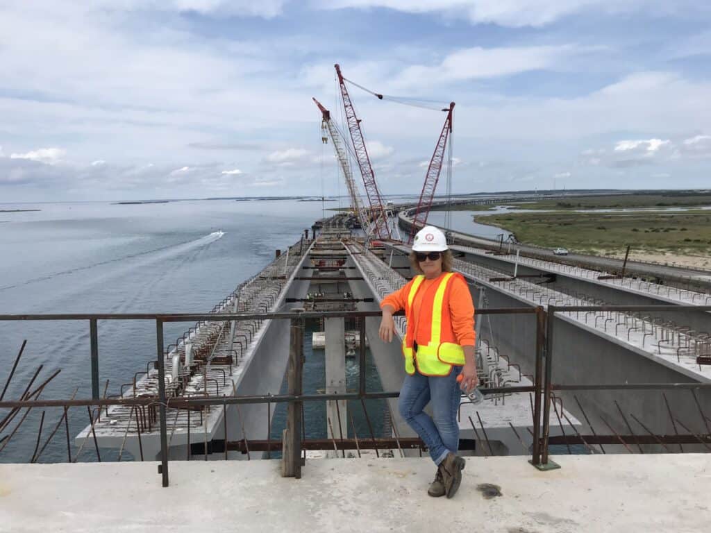 Teri, an engineer, overlooks her job site